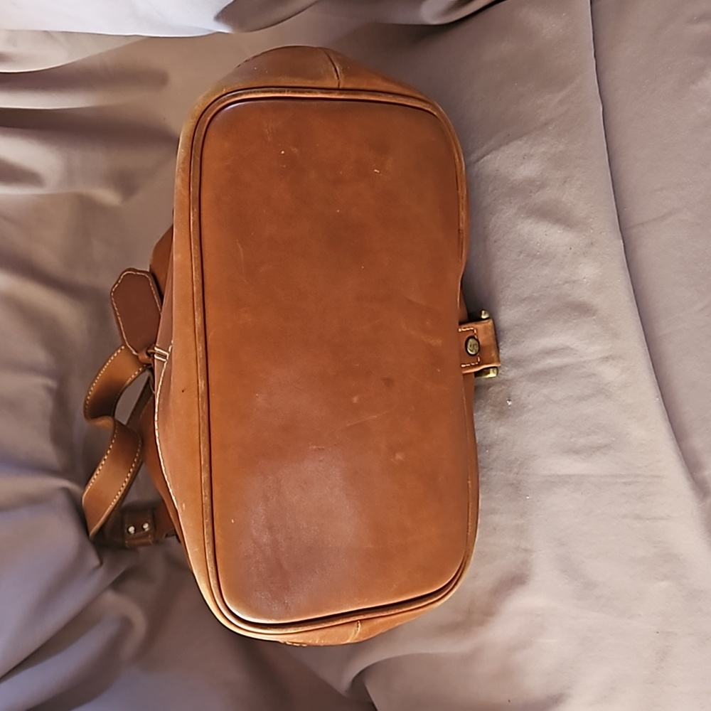 Liz Claiborne Saddle Brown Leather One Strap Backpack - Picture 5 of 6